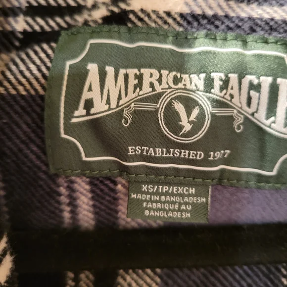 American Eagle Plaid Flannel Shirt - Picture 2 of 13